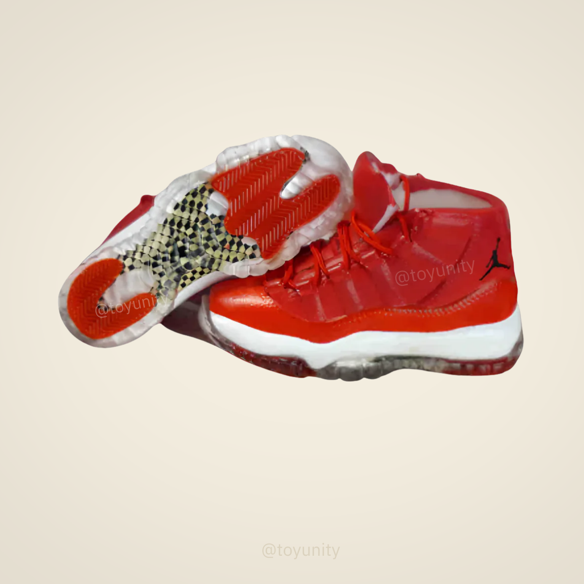 Mini Red High-Top Sneakers for Collectible Dolls – Realistic Basketball Style ToyUnity