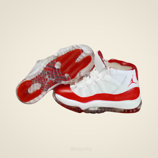 Mini White & Red High-Top Sneakers – Premium Basketball-Inspired Collectible Shoes ToyUnity