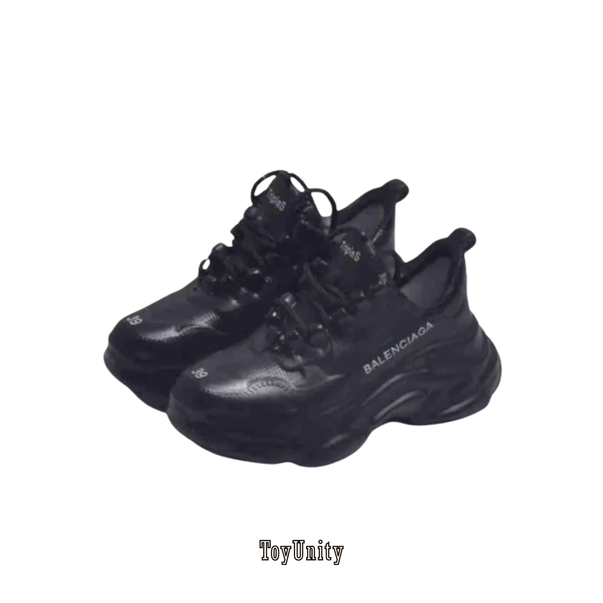 Dolls Designer Chunky Trainers - Triple Black - ToyUnity