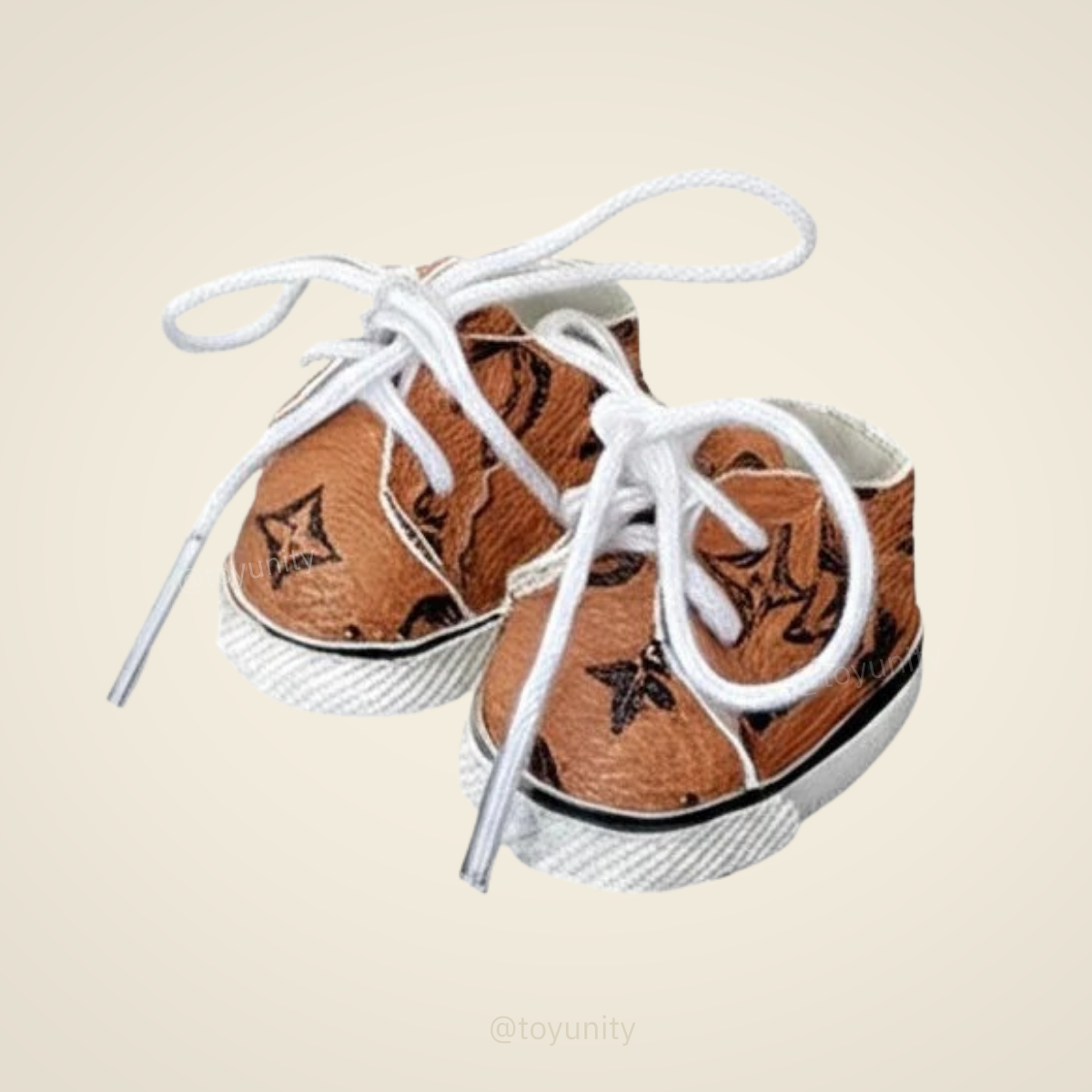 Mini Sneakers – Brown Designer-Inspired with Star Detail ToyUnity