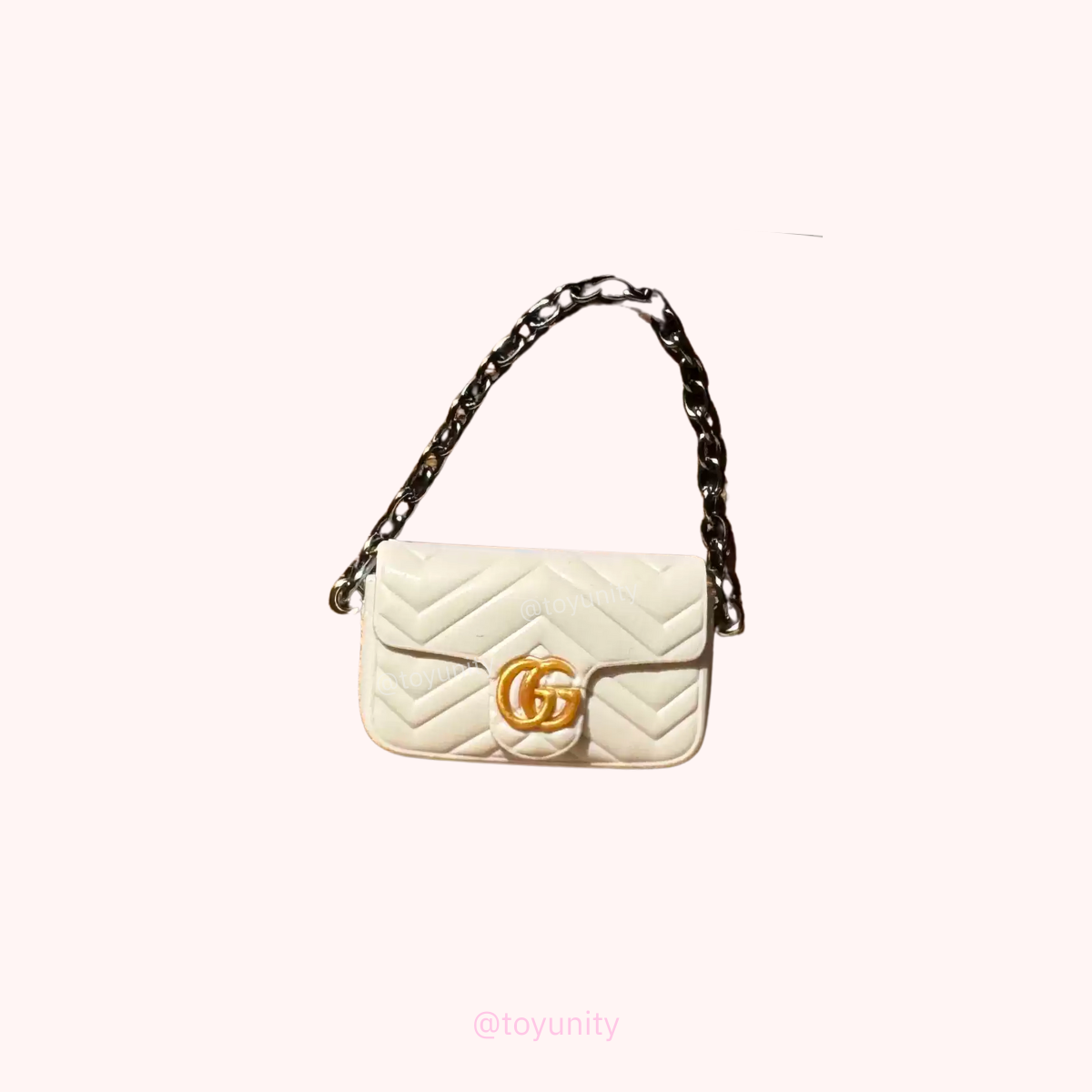 Mini White Quilted Shoulder Bag for Collectible Dolls – Timeless Elegance ToyUnity