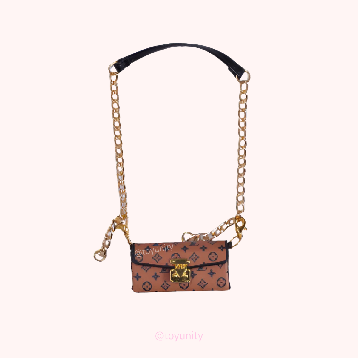 Mini Brown Monogram Chain Bag for Collectible Dolls – Heritage Inspired ToyUnity