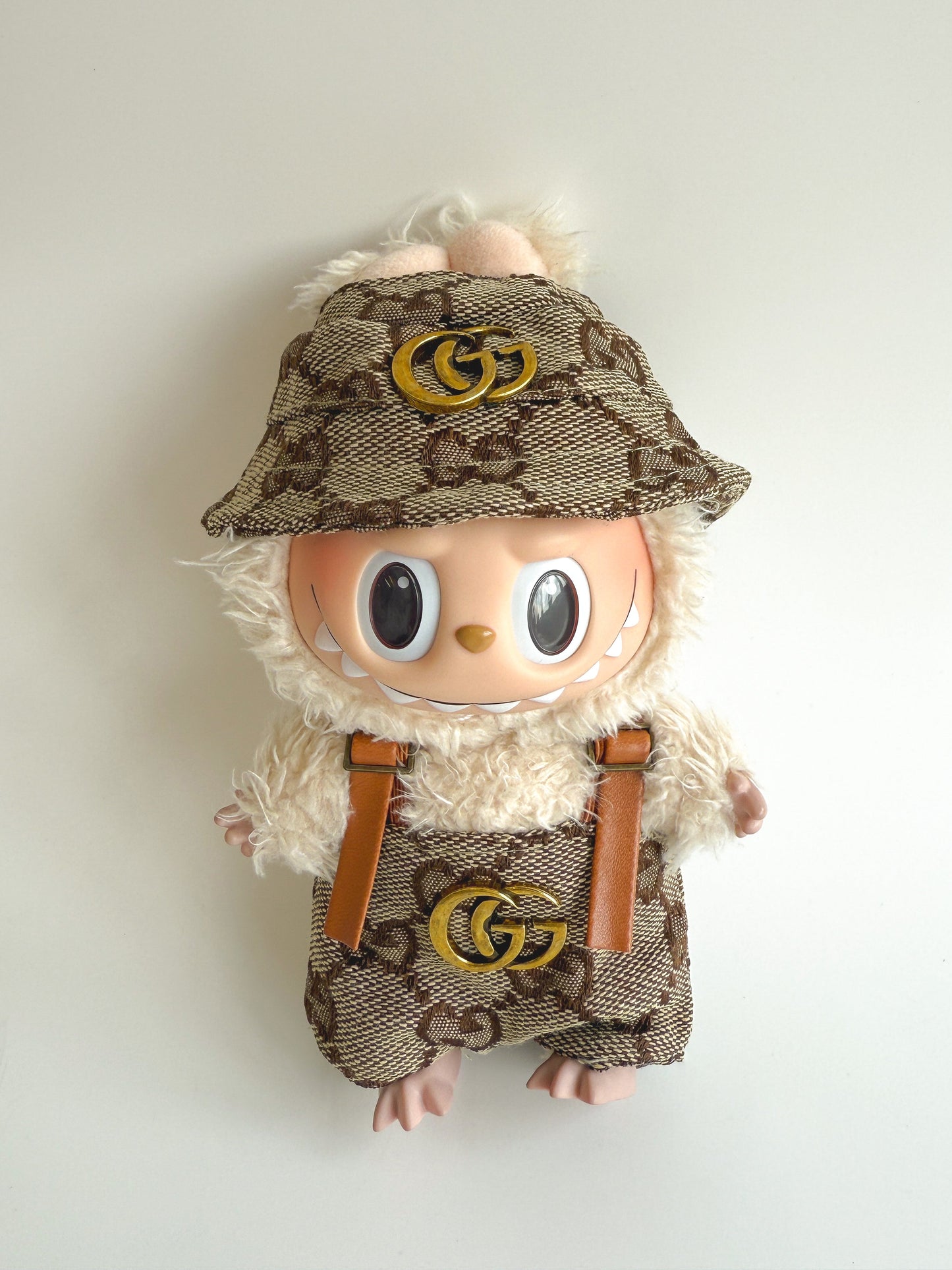 Labubu Classic Monogram Bucket Hat & Overalls Set - GG Inspired - ToyUnity