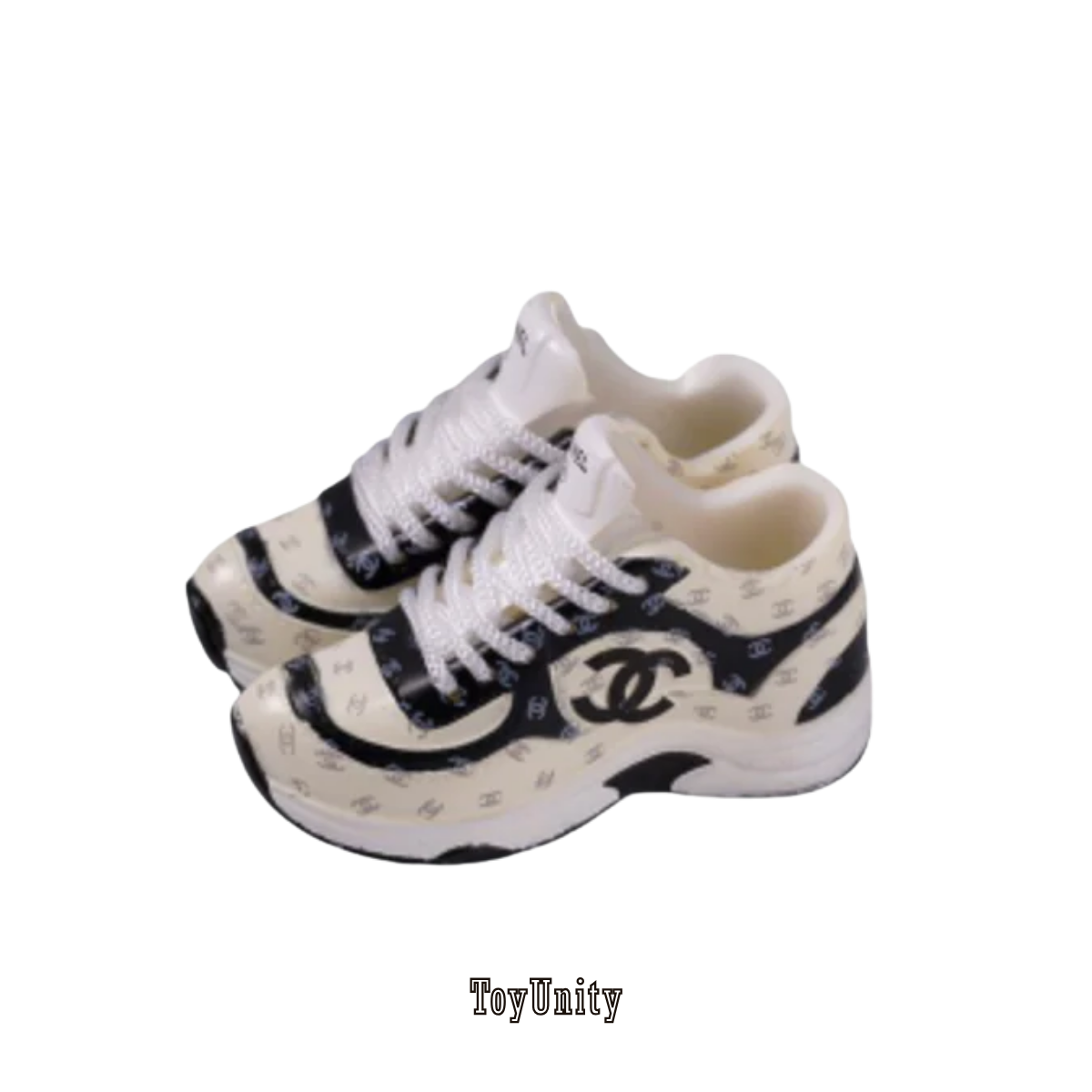 Dolls Coco Inspired Luxury Trainers Cream Black - ToyUnity