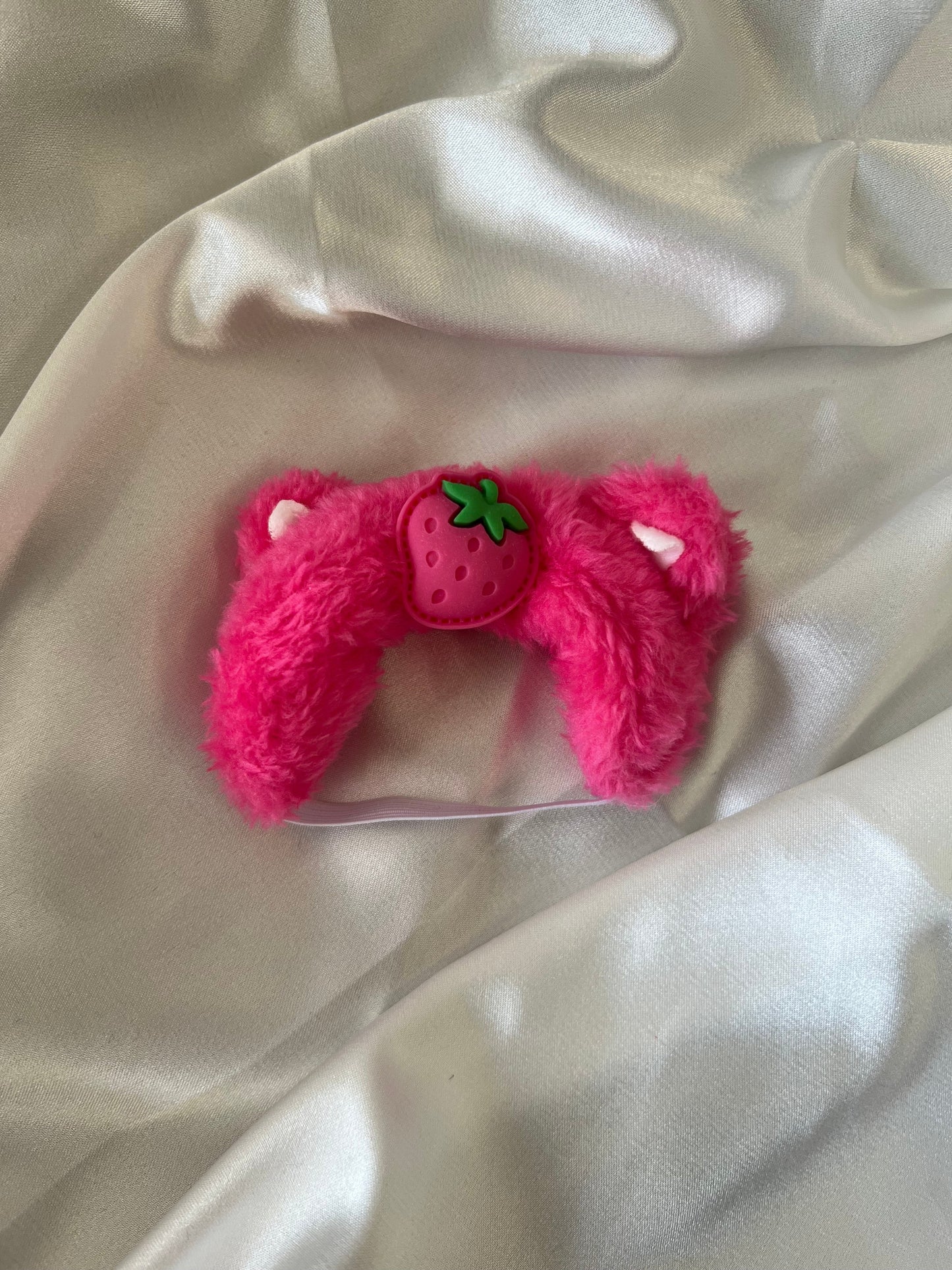 Labubu Berry Bear Set - Pink Fluffy Onesie & Strawberry Hood (17cm) - ToyUnity