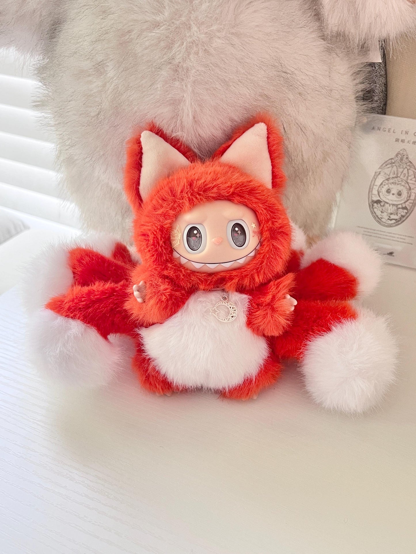 Custom labubu Doll Original nine tailed fox orange Handmade Modification | Limited RARE | DIY - ToyUnity