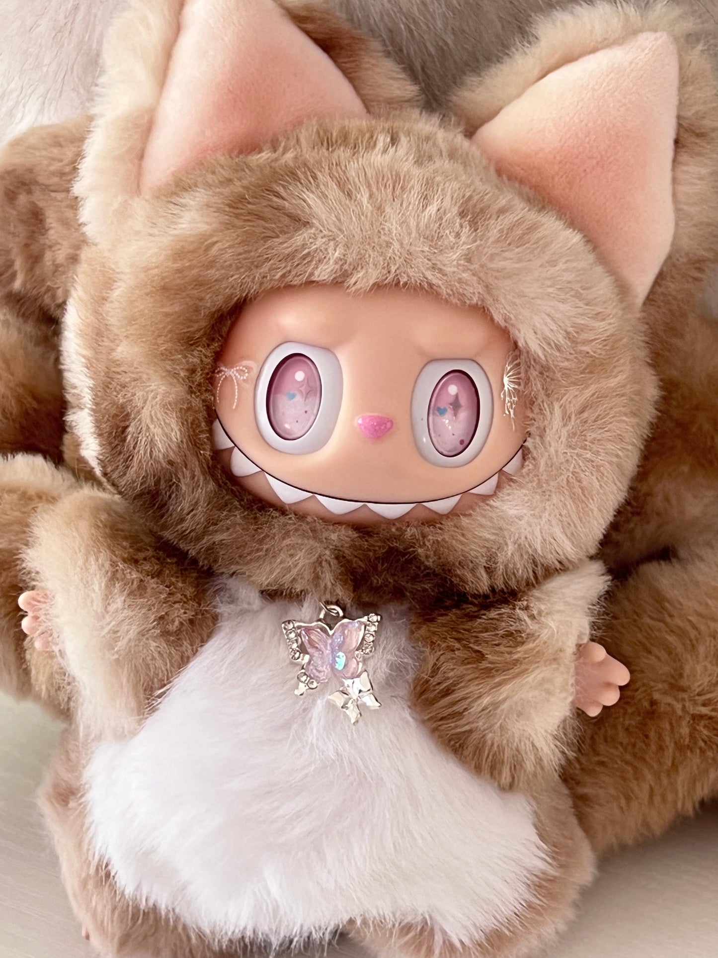 Custom labubu Doll Original brown nine tail fox Handmade Modification | Limited RARE - ToyUnity