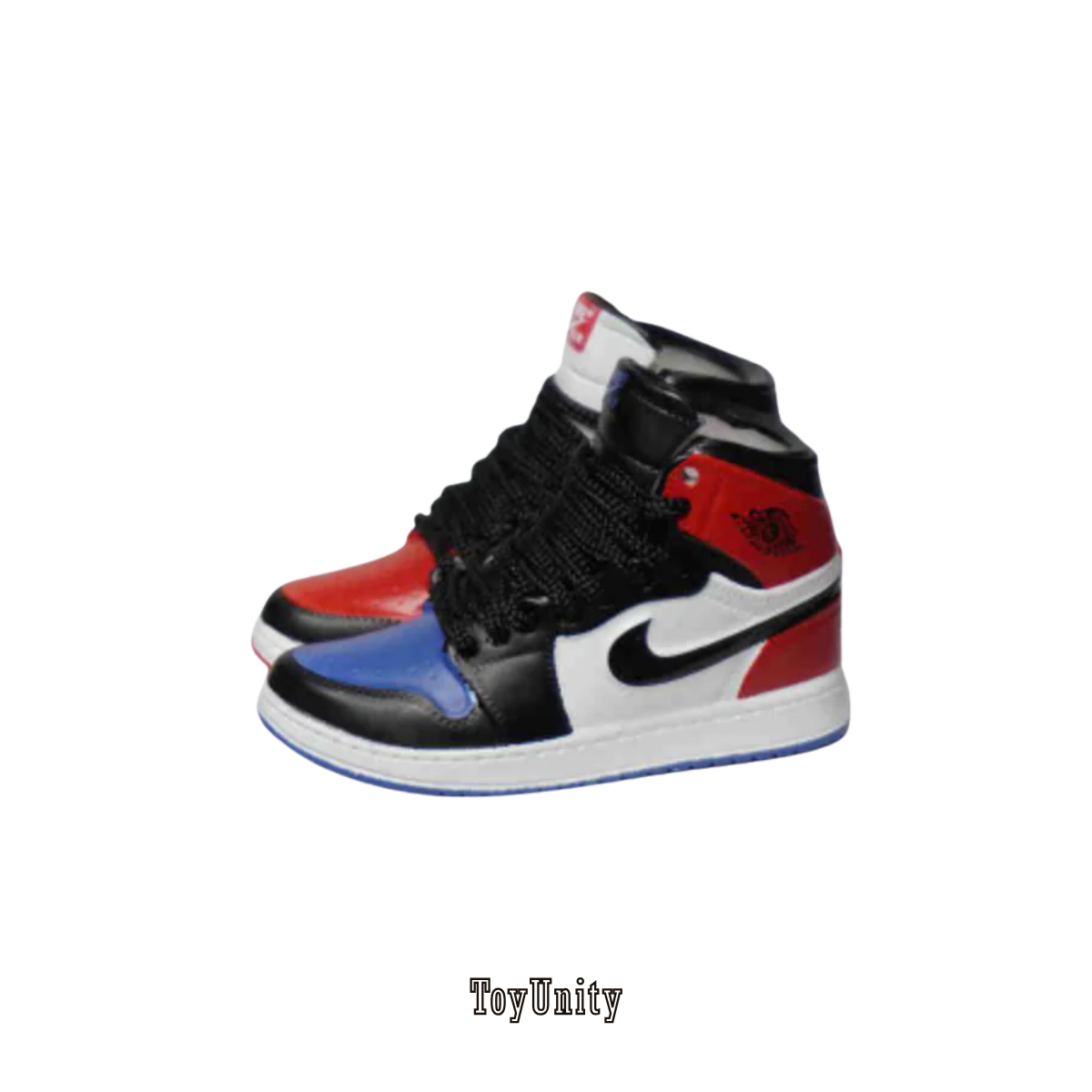 Dolls Retro High OG Black Toe Inspired Trainers Black Red & Blue