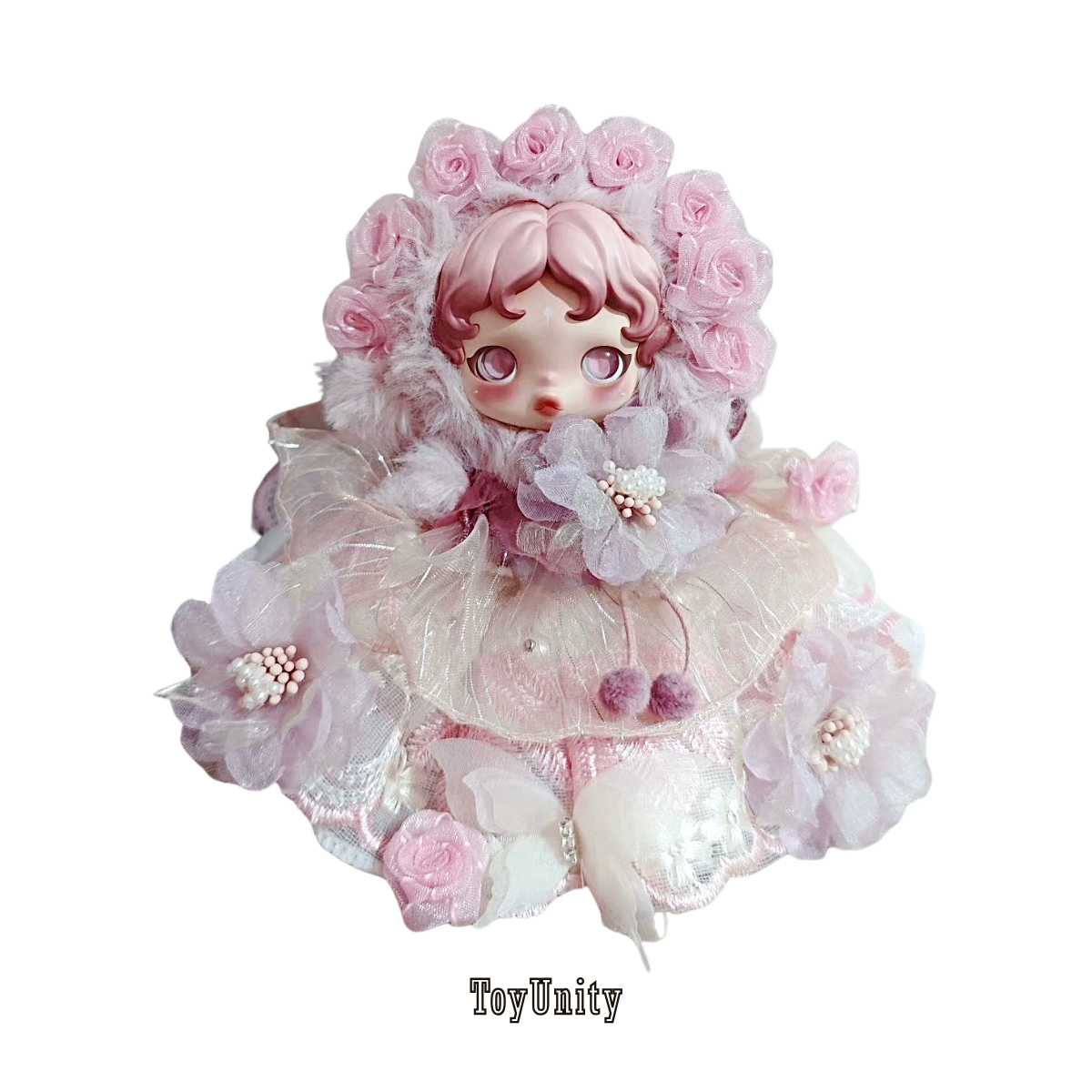 Rose Floral Doll Hooded Lace Dress & Headband Set - ToyUnity