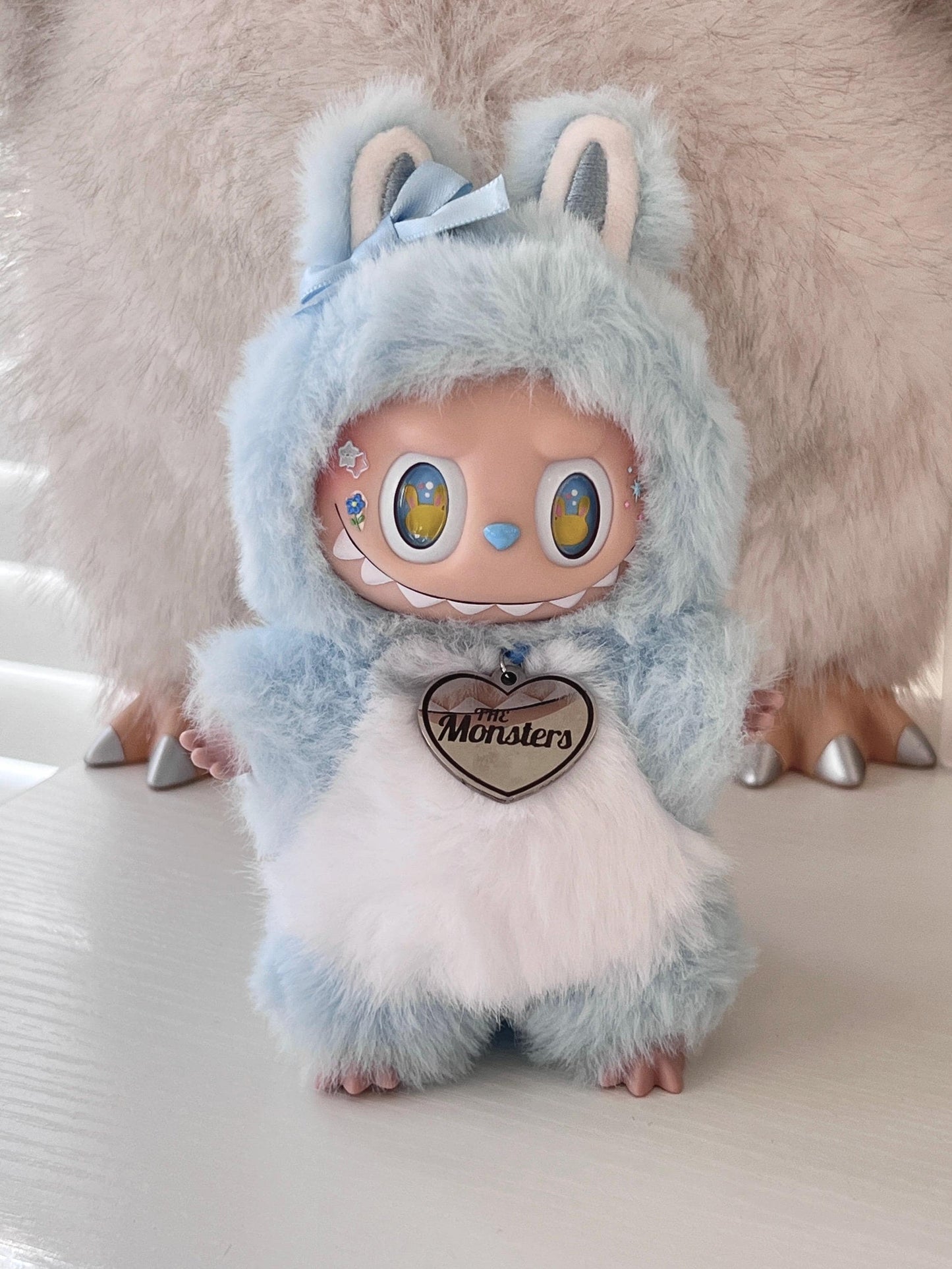 Custom labubu Doll Original blue Dino Bow Handmade Modification | Limited RARE - ToyUnity