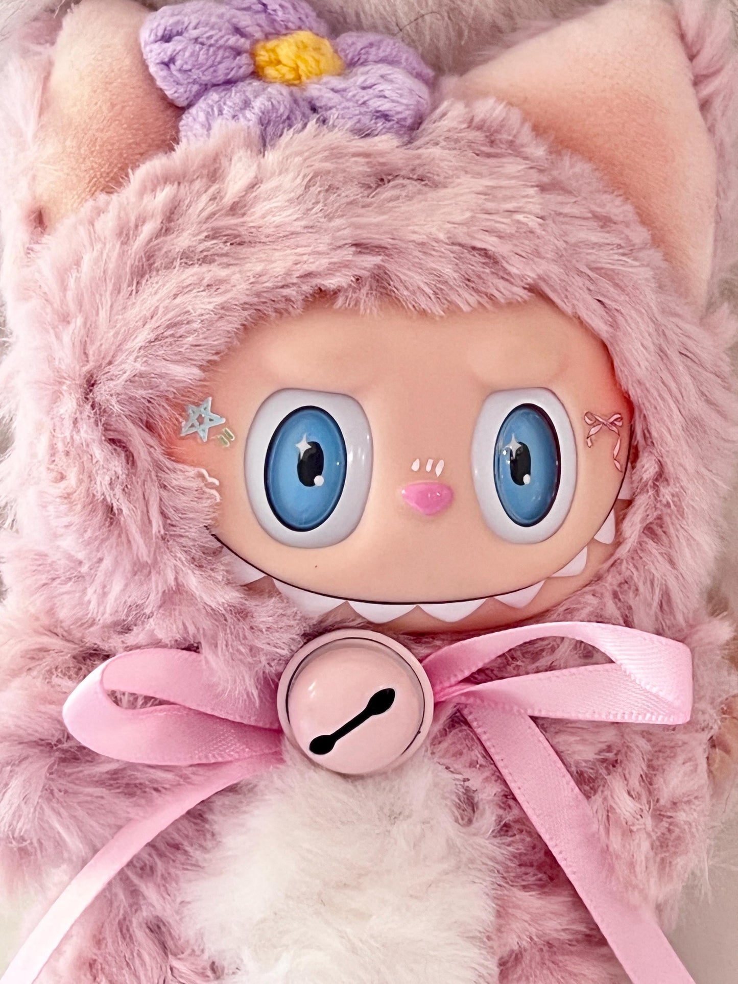 Custom labubu Doll Original Lina Bell pink Handmade Modification | Limited RARE | DIY