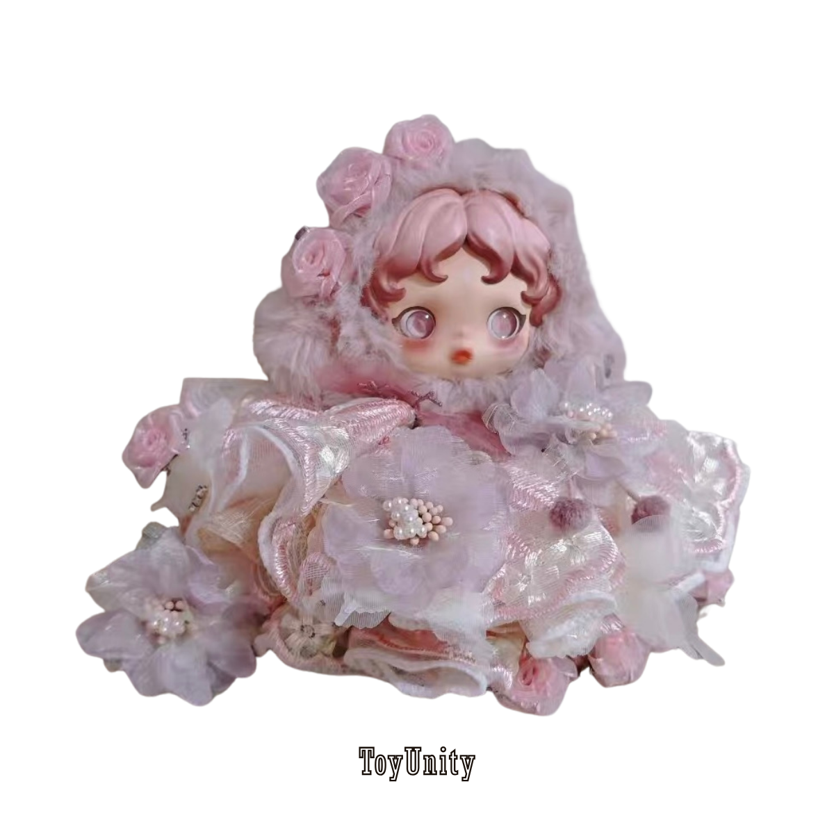 Rose Floral Doll Hooded Lace Dress & Headband Set - ToyUnity