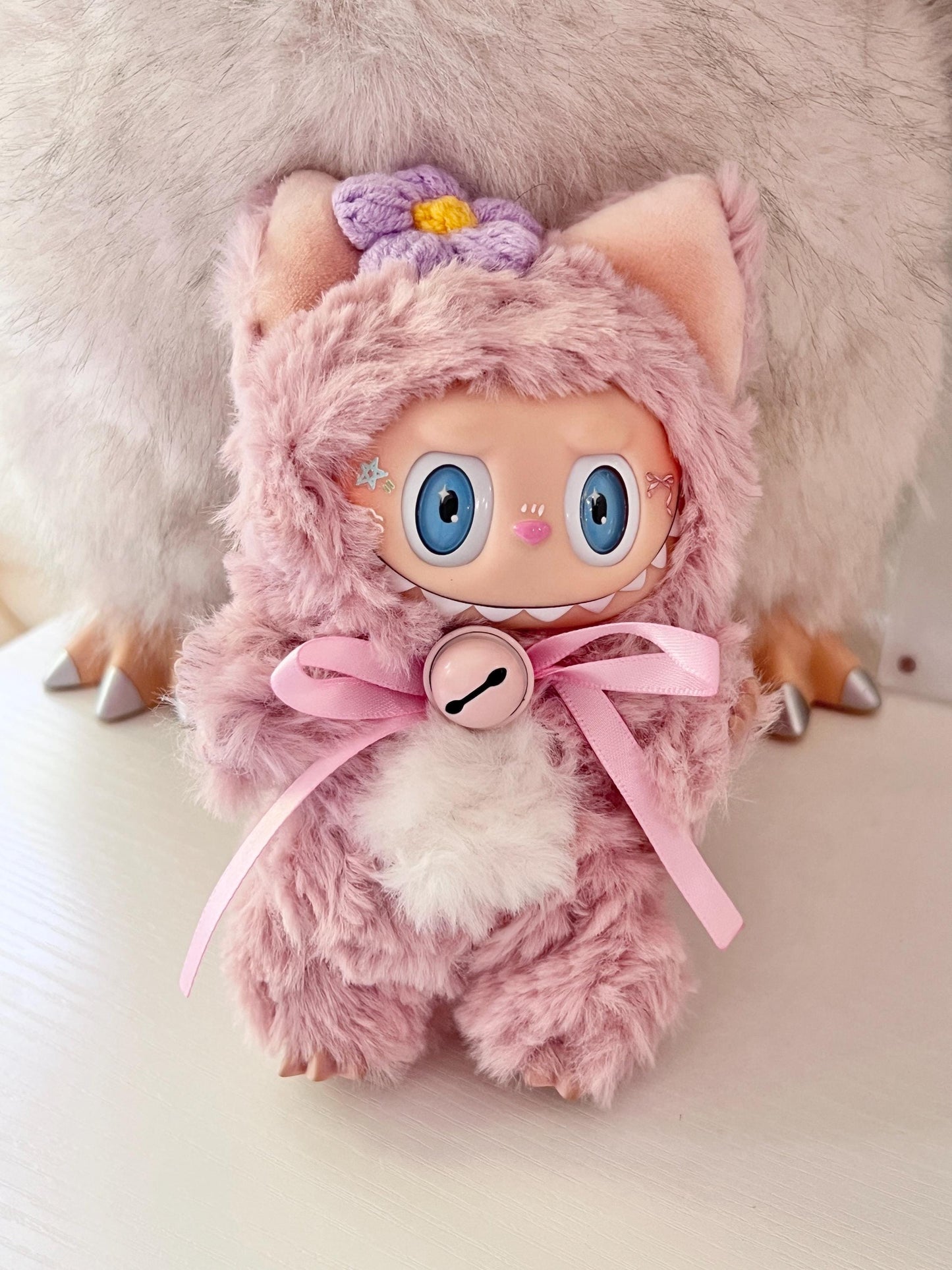 Custom labubu Doll Original Lina Bell pink Handmade Modification | Limited RARE | DIY