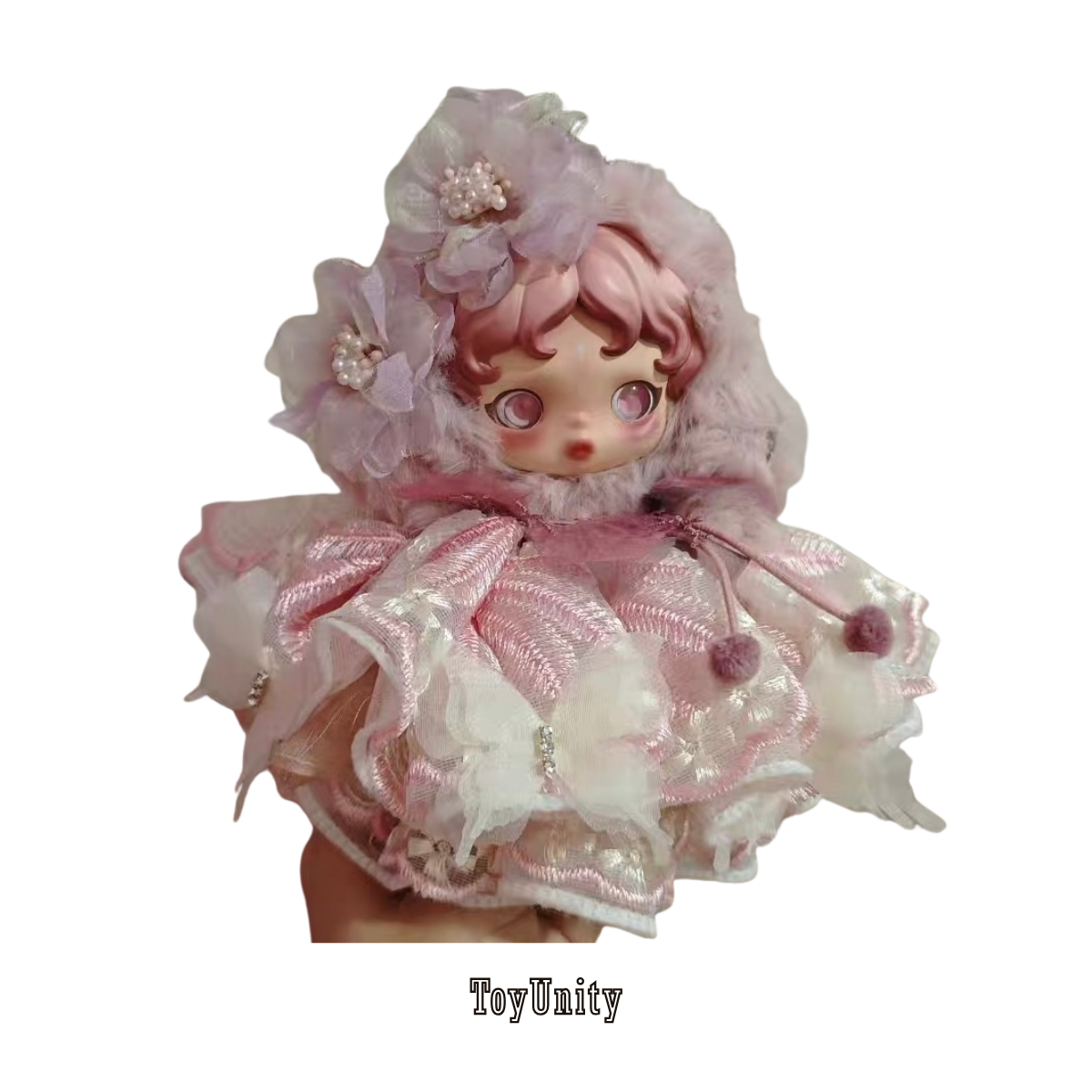 Rose Floral Doll Hooded Lace Dress & Headband Set - ToyUnity