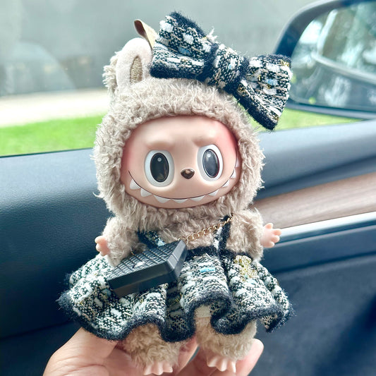 POP MART The Monsters Labubu Fashion Dress - Chanel Style Skirt+ Bow + Chanel Style Bag - ToyUnity