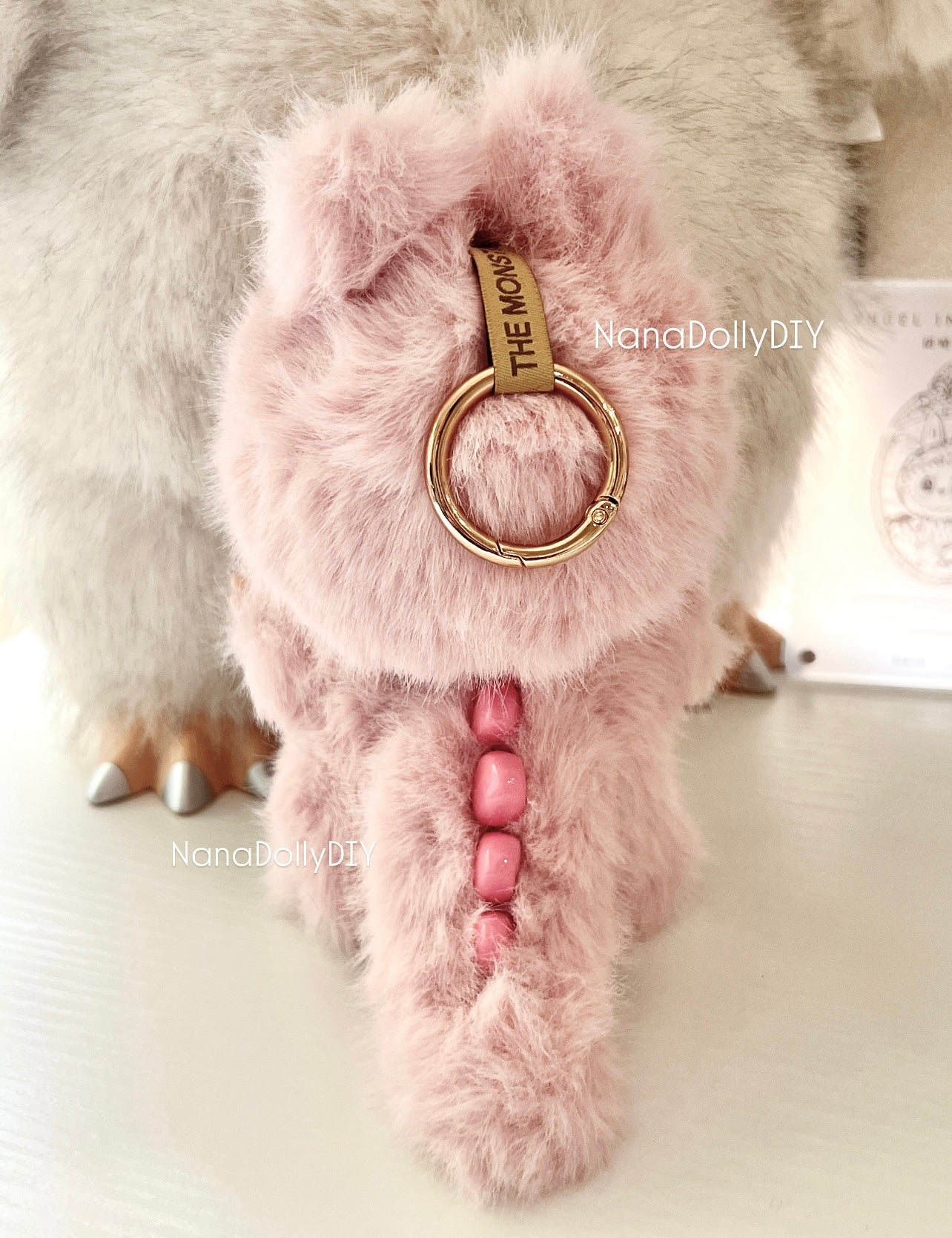 Custom labubu Doll Original pink bow butterfly eyes Handmade Modification | Limited RARE | DIY