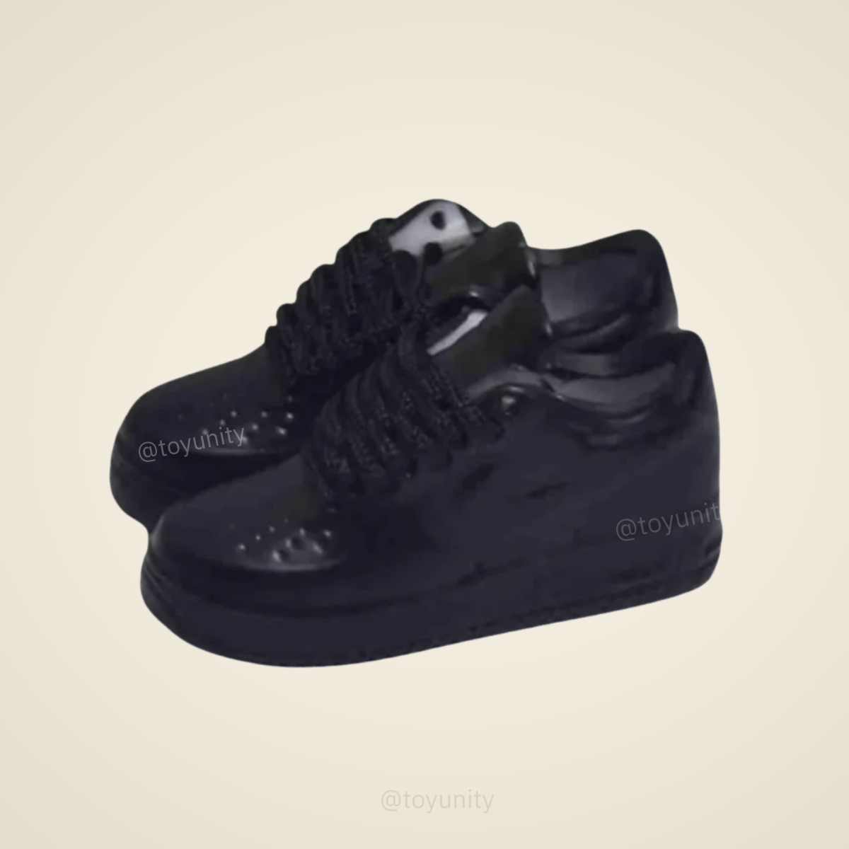 Mini Monochrome Low-Top Sneakers for Collectible Dolls – Sleek & Minimalist Design ToyUnity