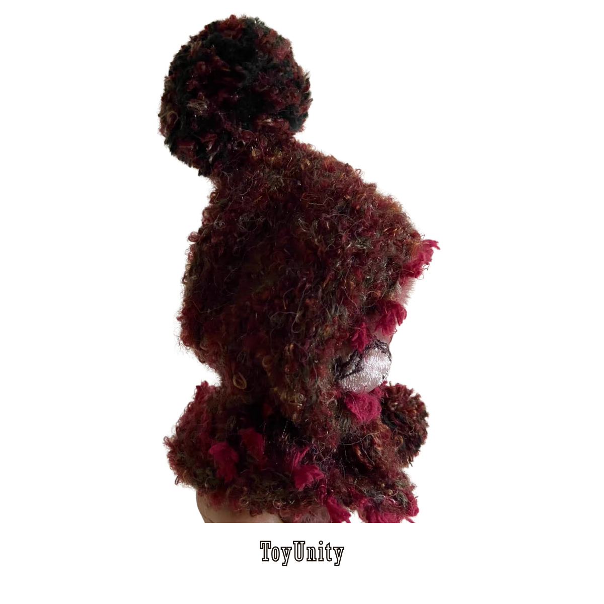 Burgundy with Rose Accents Doll Hooded Cape & Eye Mask Set - ToyUnity