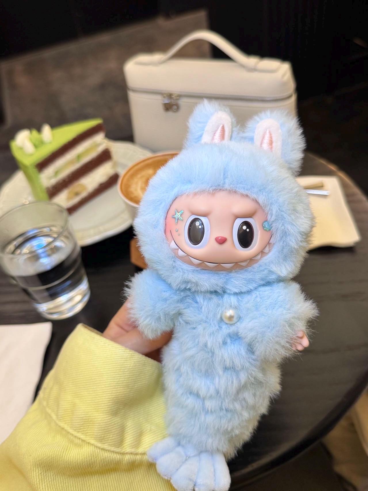 labubu Doll Original blue mermaid Handmade Modification - ToyUnity