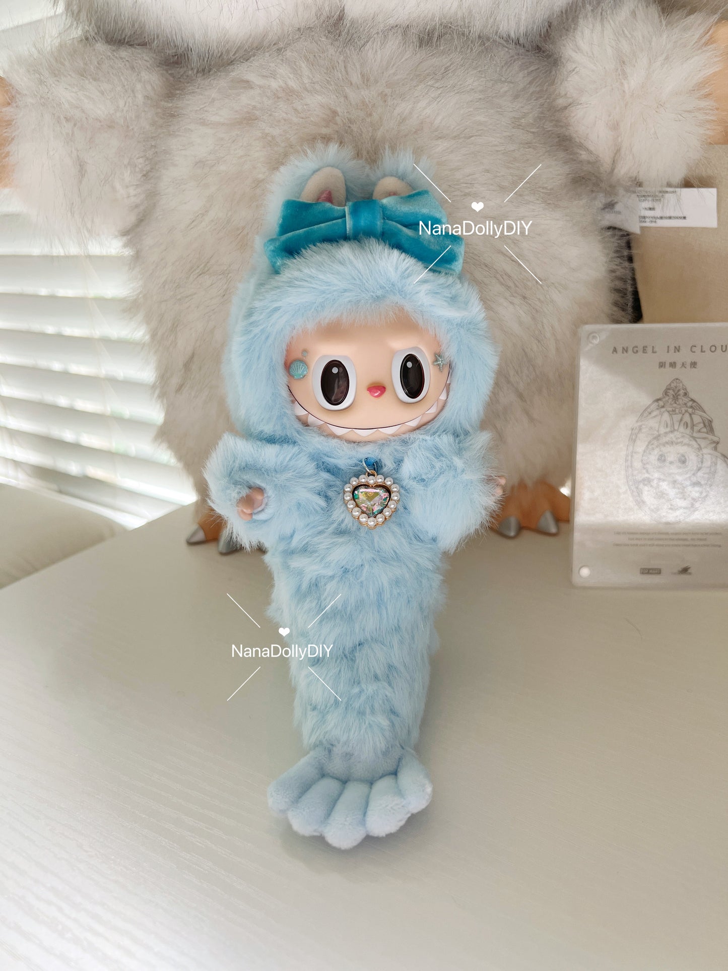 labubu Doll Original blue mermaid Handmade Modification - ToyUnity