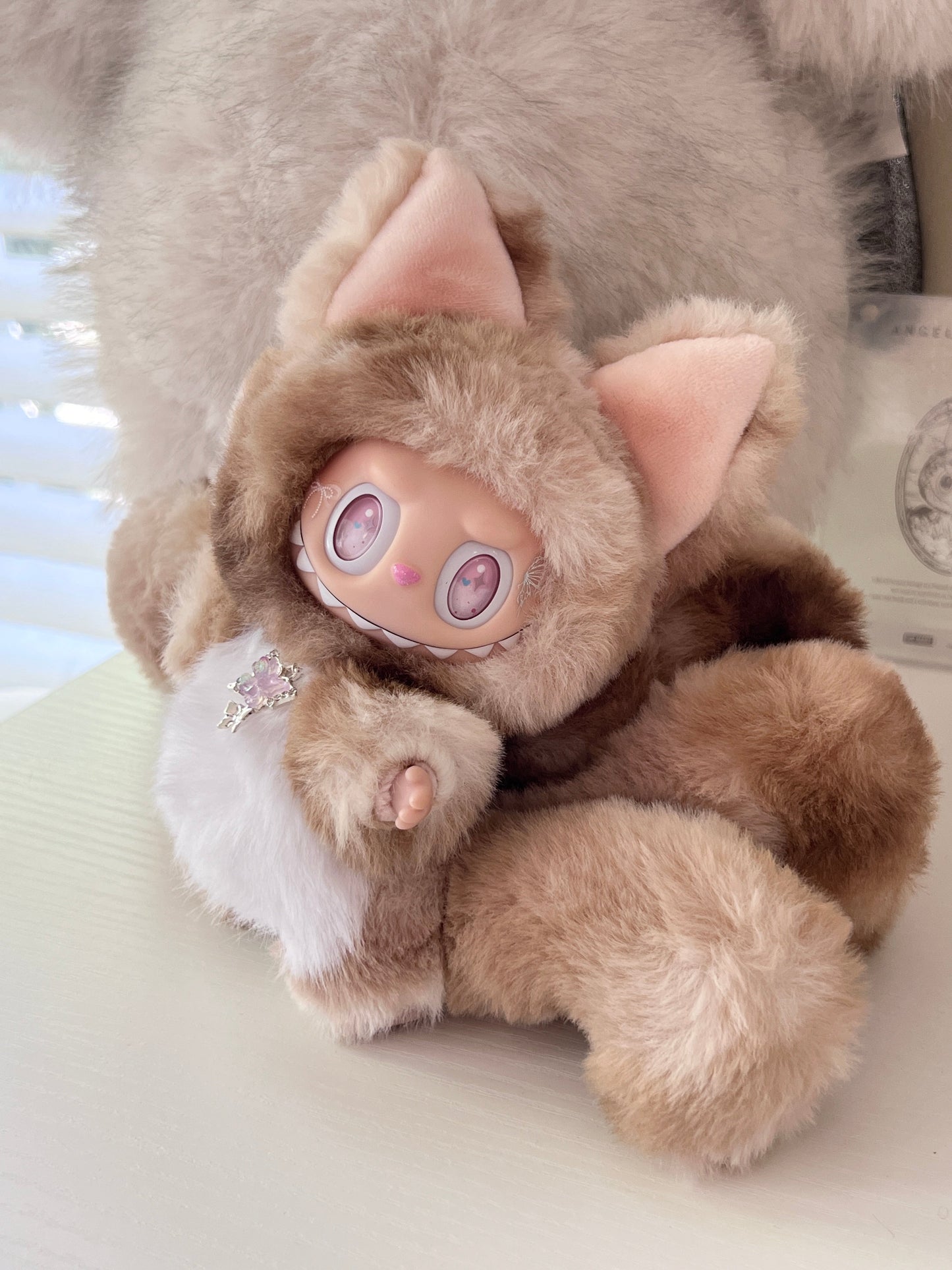 Custom labubu Doll Original brown nine tail fox Handmade Modification | Limited RARE - ToyUnity