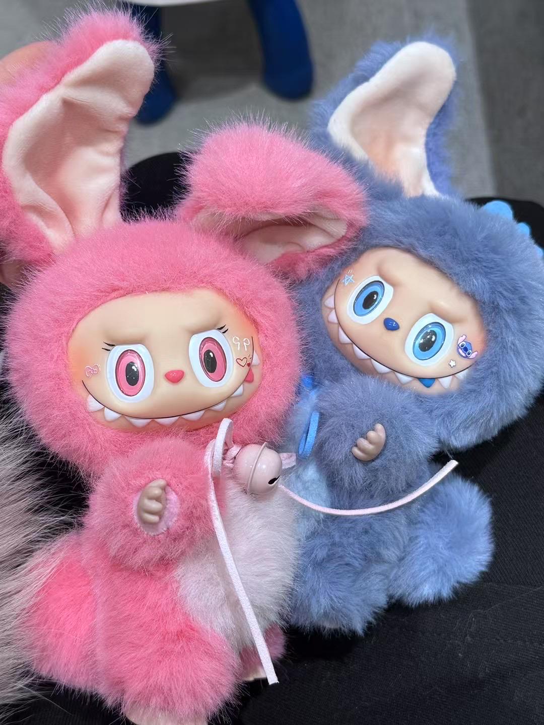 labubu Doll Original pink blue handmade modification