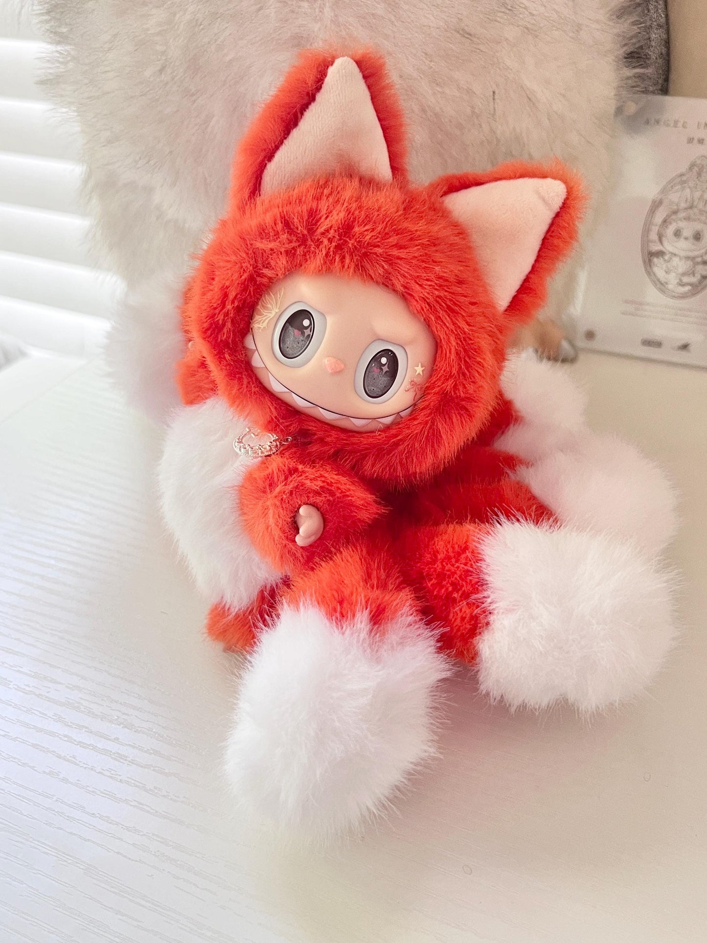 Custom labubu Doll Original nine tailed fox orange Handmade Modification | Limited RARE | DIY - ToyUnity