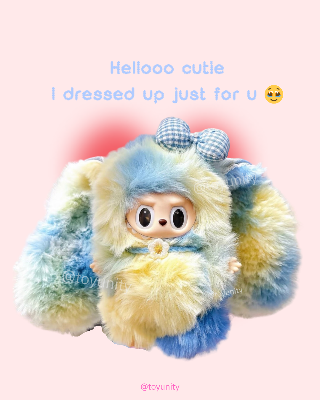 Handmade Pastel Labubu Plush Bag Charm – Custom Bunny Keychain ToyUnity
