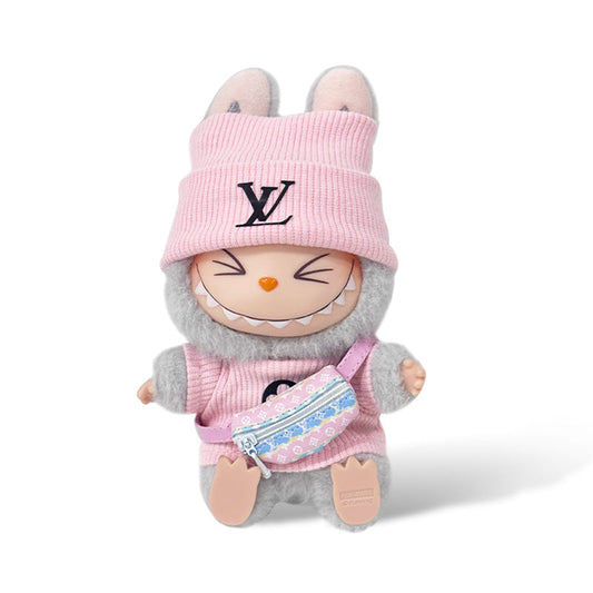 POP MART The Monsters Labubu Fashion Dress - LV Style Pink Top + Pink hat + Pink Bag - ToyUnity