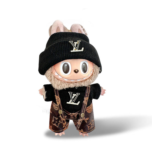 POP MART The Monsters Labubu Fashion Dress - LV Style Top+ Hat + LV Style Overalls - ToyUnity