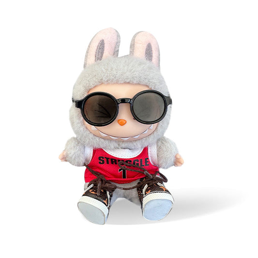 POP MART The Monsters Labubu Fashion Dress - Red Jersey + Sunglasses + LV Style Shoes - ToyUnity