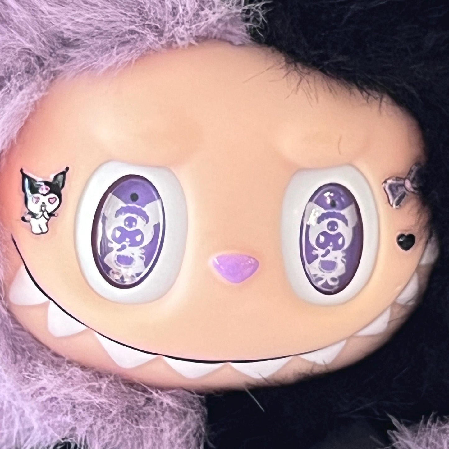 Custom labubu Doll Original purple black Handmade Modification | Limited RARE