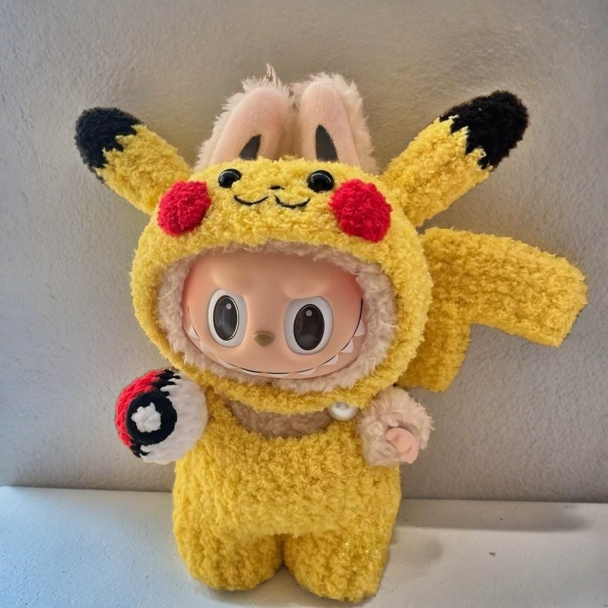 Labubu Pikachu Costume Set - Yellow Electric Character Outfit (17cm) - ToyUnity