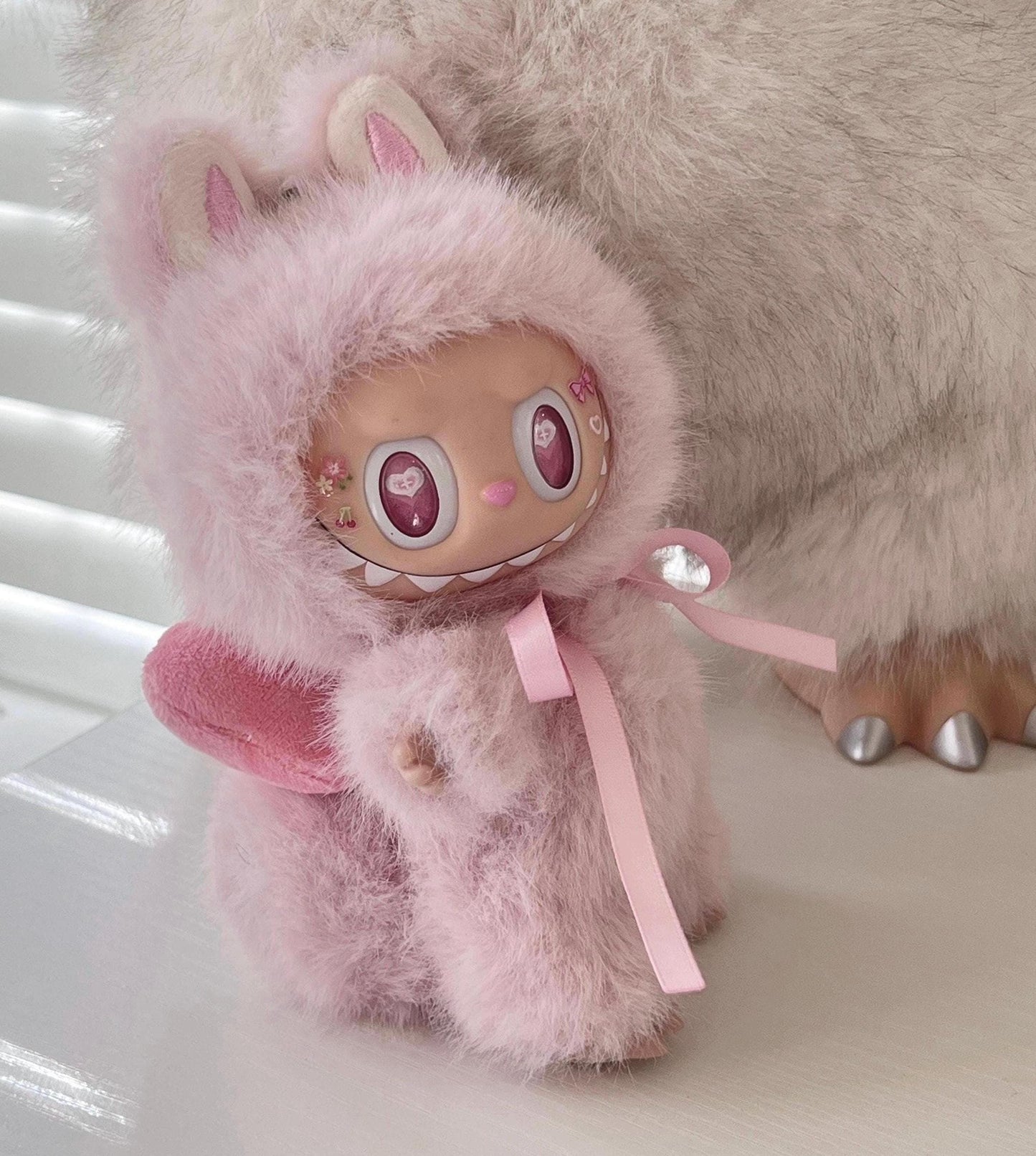 Custom labubu Doll Original Pink Bow Handmade Modification | Limited RARE - ToyUnity