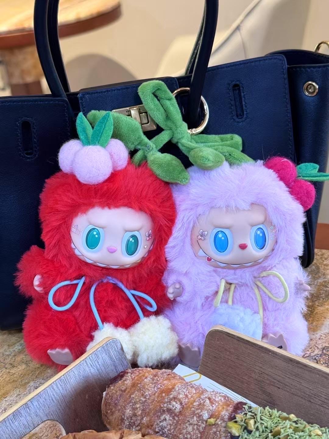 labubu Doll Original pink red cherry handmade modification