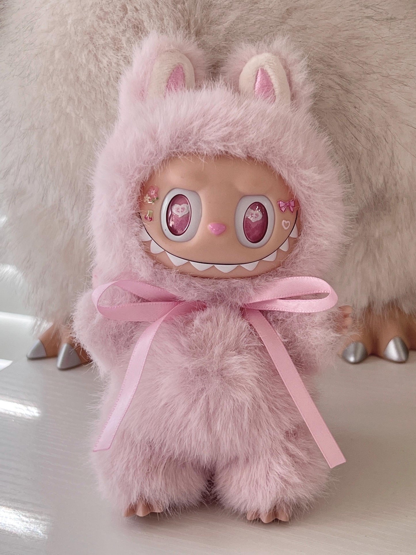 Custom labubu Doll Original Pink Bow Handmade Modification | Limited RARE - ToyUnity