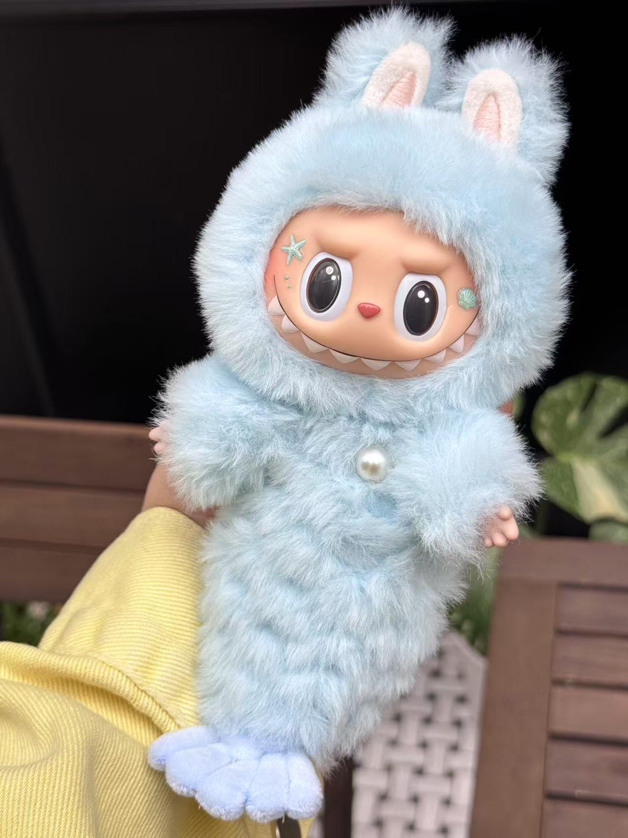 labubu Doll Original blue mermaid Handmade Modification - ToyUnity