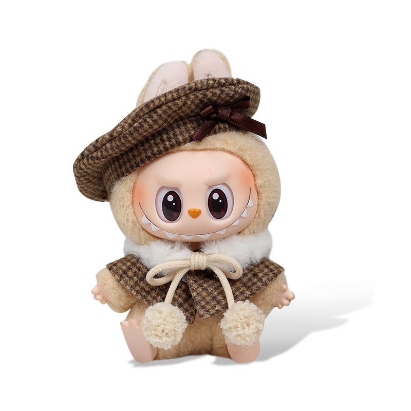 POP MART The Monsters Labubu Fashion Dress - Brown Beret & Cape Set - ToyUnity