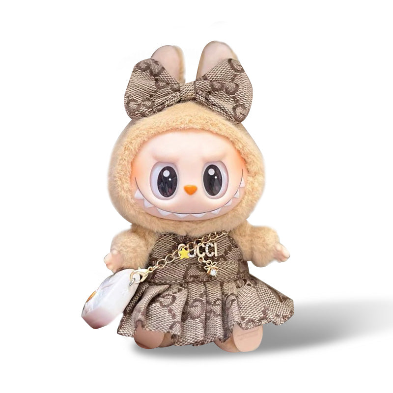 POP MART The Monsters Labubu Fashion Dress - Gucci Style Skirt+ Bow + Gucci Style Bag - ToyUnity