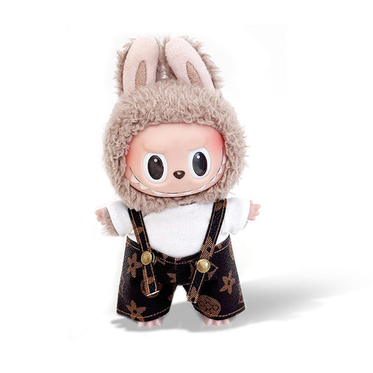 POP MART The Monsters Labubu Fashion Dress - White Top+ LV Style Overalls - ToyUnity