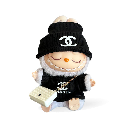 POP MART The Monsters Labubu Fashion Dress - Black Chanel Style Top + Hat + Bag - ToyUnity