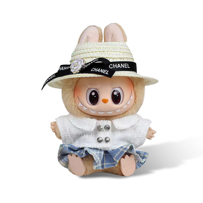 POP MART The Monsters Labubu Fashion Dress - Chanel Style White Top+ Skirt+Straw hat (Pre-order 1-2 weeks arrive) - ToyUnity