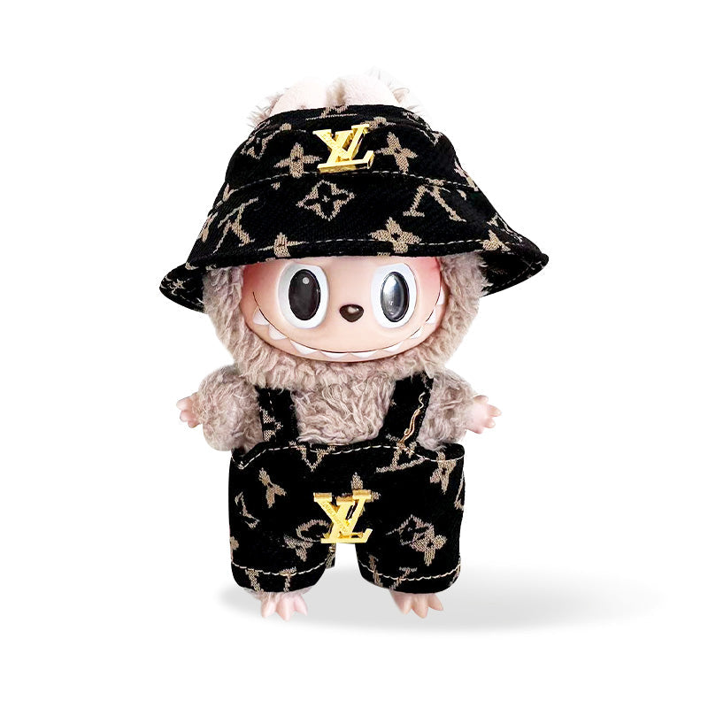 POP MART The Monsters Labubu Fashion Dress -LV-style Overalls + LV-style Hat - ToyUnity
