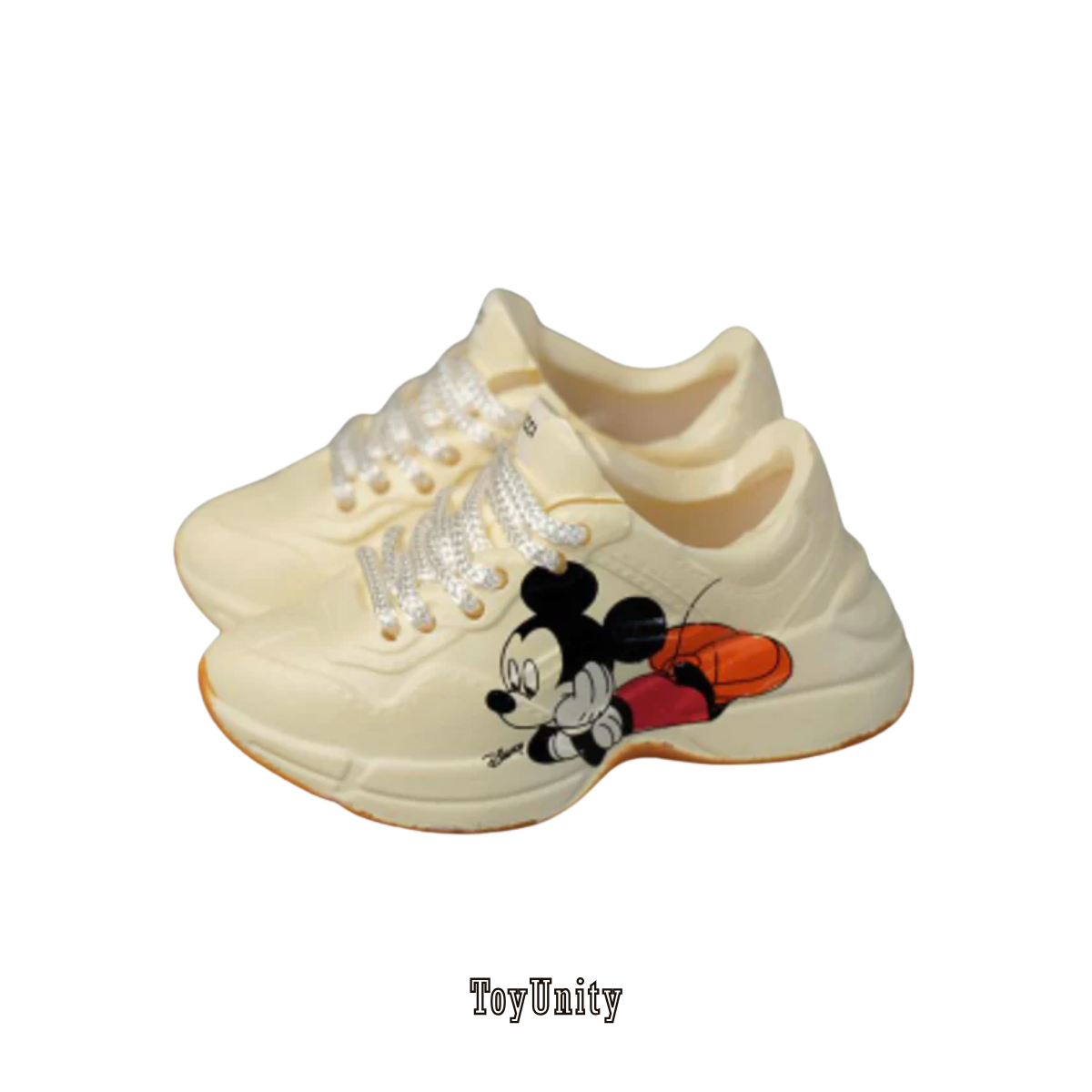 GG Inspired Cartoon Mouse Character Trainers - Cream