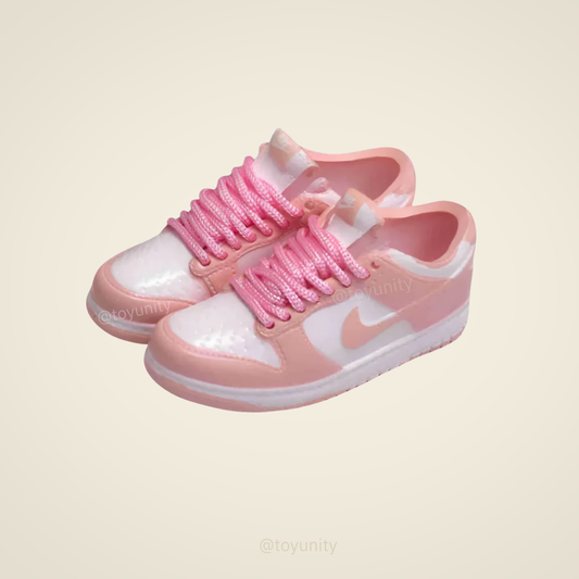 Mini Pink & White Low-Top Sneakers for Collectible Dolls – Streetwear Style ToyUnity