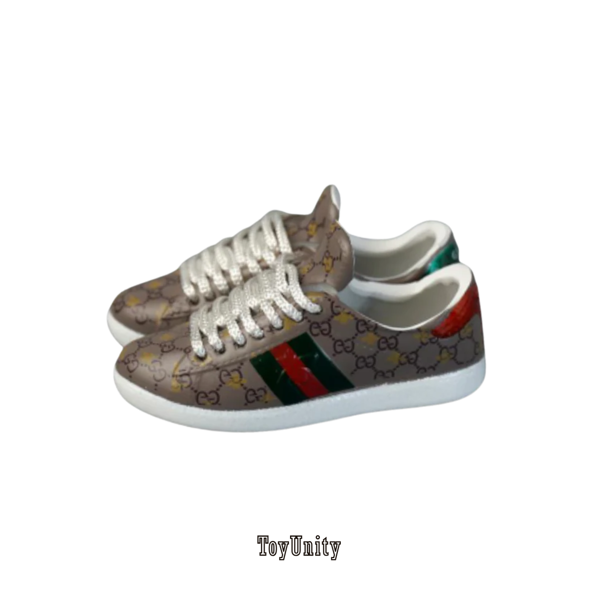 Dolls Designer Sneakers - Monogram with Green-Red Stripe - ToyUnity