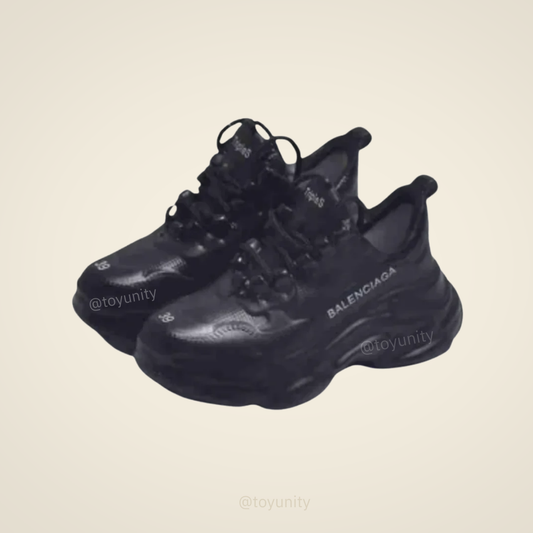 Miniature Chunky Trainers – Triple Black ToyUnity
