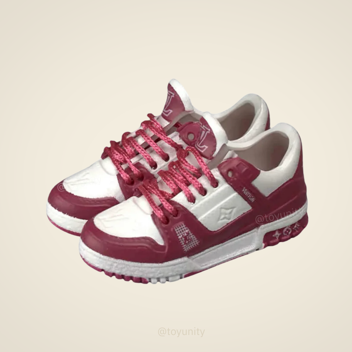 Miniature Monogram Low-Top Trainers – Burgundy Edition ToyUnity