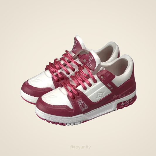 Miniature Monogram Low-Top Trainers – Burgundy Edition ToyUnity