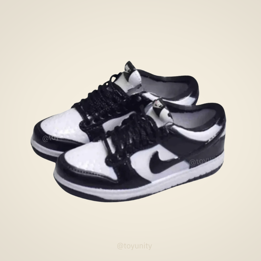 Mini Black & White Low-Top Sneakers for Collectible Figures ToyUnity